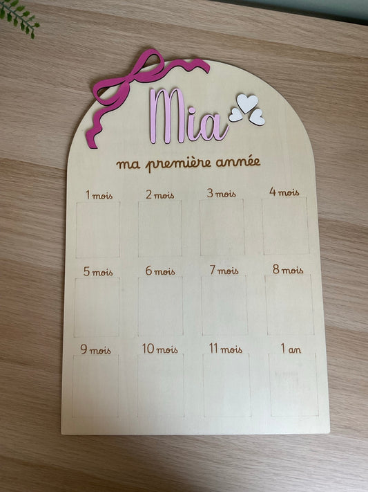 Pancarte Photo " Ma première année personnalisée"