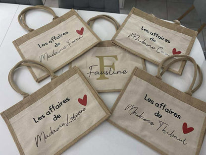 Sac en toile de jute personnalisé