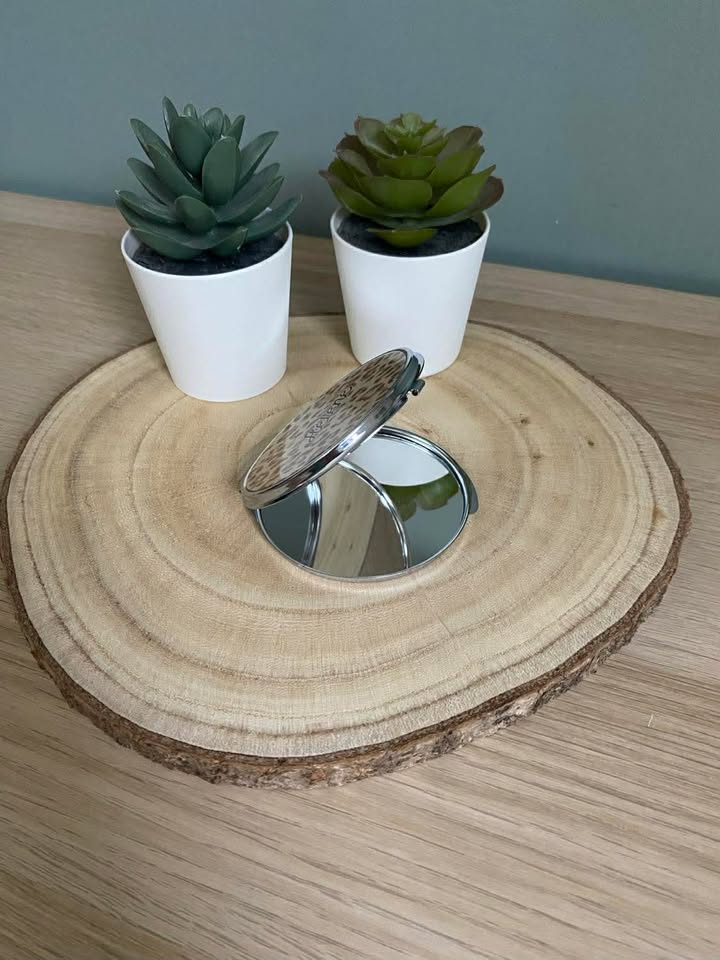 Miroir de poche rond personnalisé