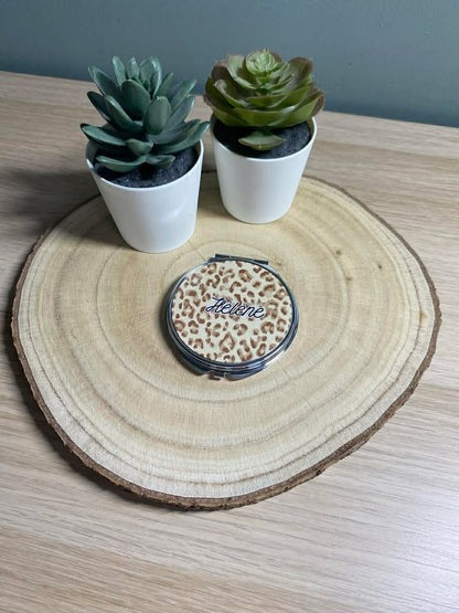 Miroir de poche rond personnalisé