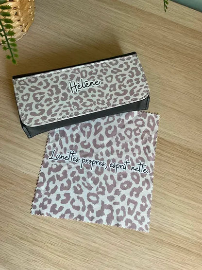 Étui à lunettes personnalisé avec chiffon assorti