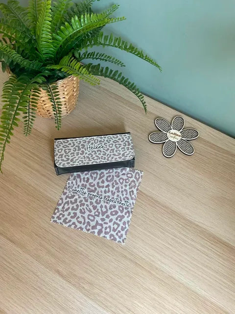 Étui à lunettes personnalisé avec chiffon assorti